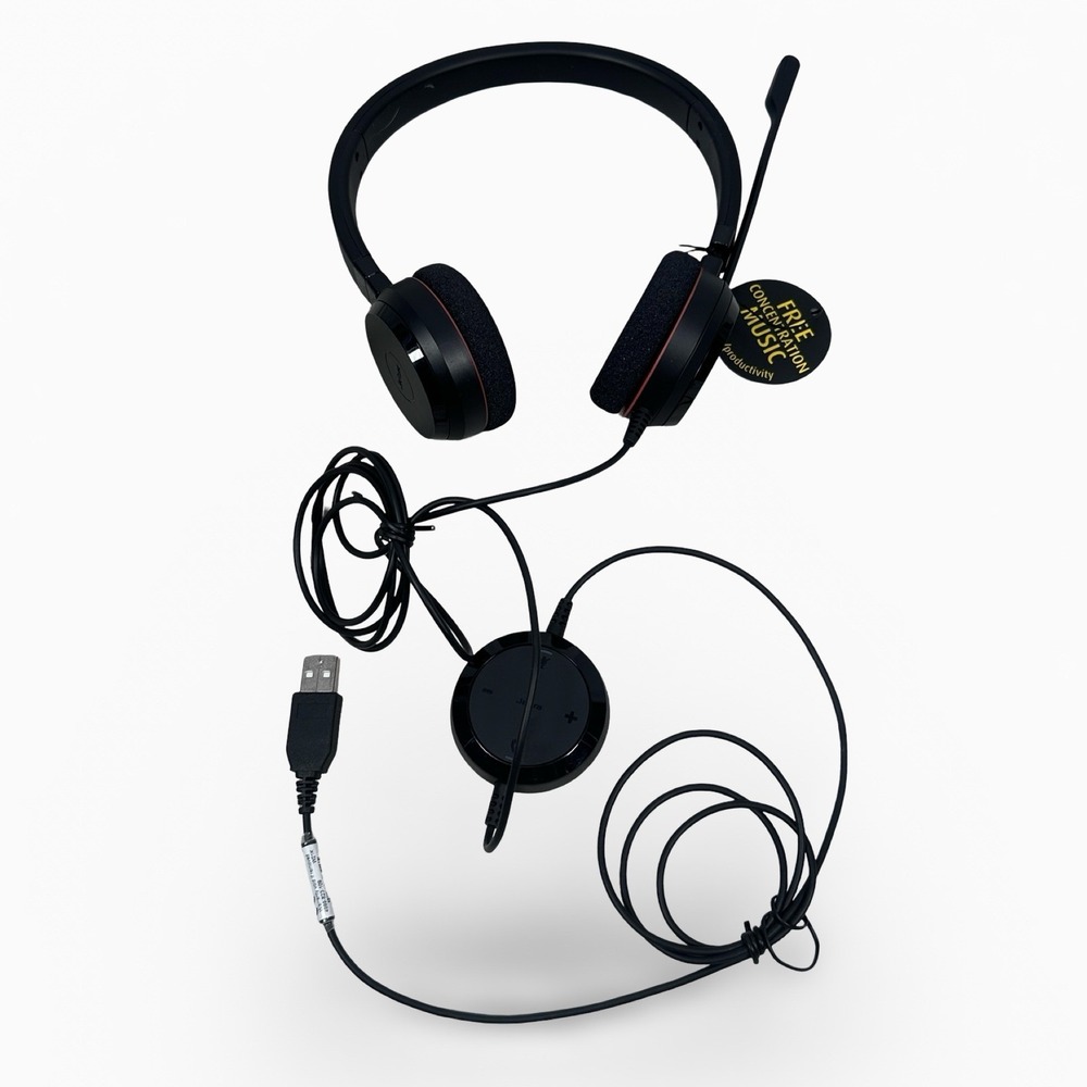 Jabra Evolve 20 Wired On-Ear Headset Black‎ USB-A Skype for Business HSC016